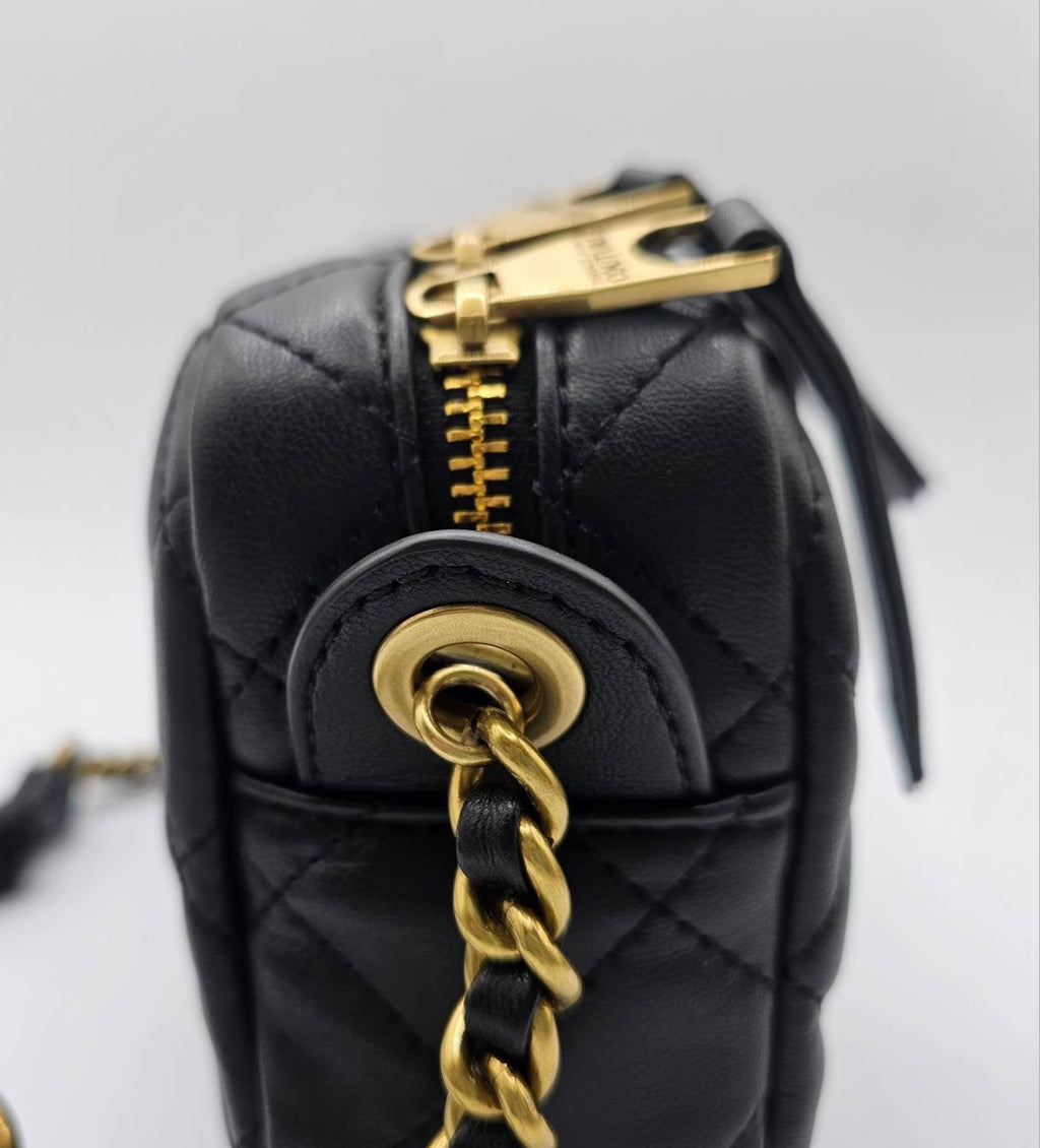 Versace Couture Black Quilted Cross Body Bag