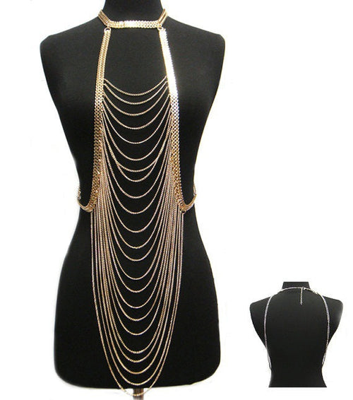 Body chain jewelry necklace