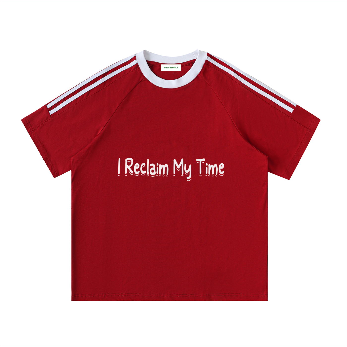 Contrast Tape Crewneck Cotton T-Shirt