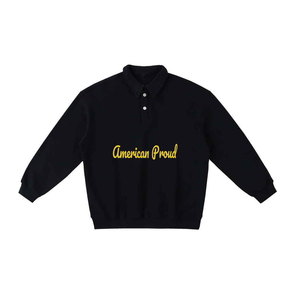 American Proud Polo-Collar Sweatshirt