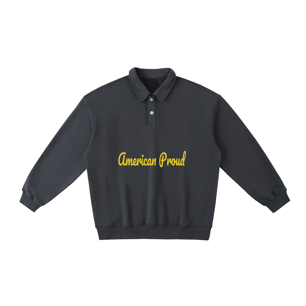 American Proud Polo-Collar Sweatshirt
