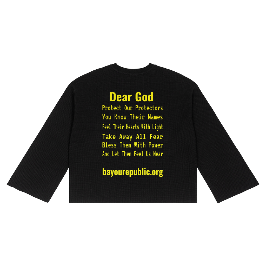 Military Prayer Unisex Waffle Raw Edge T-Shirt