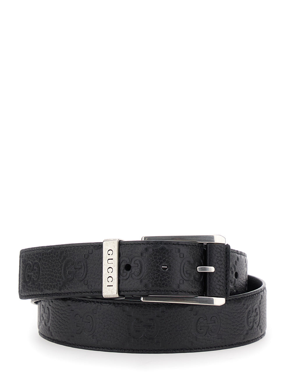 Gucci Men Black Belt Leather