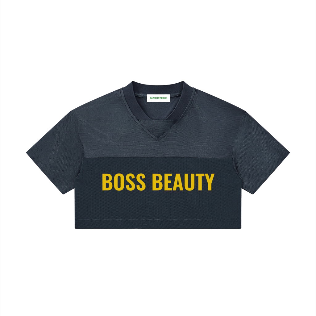Women’s Cropped Paneled V-Neck Jersey