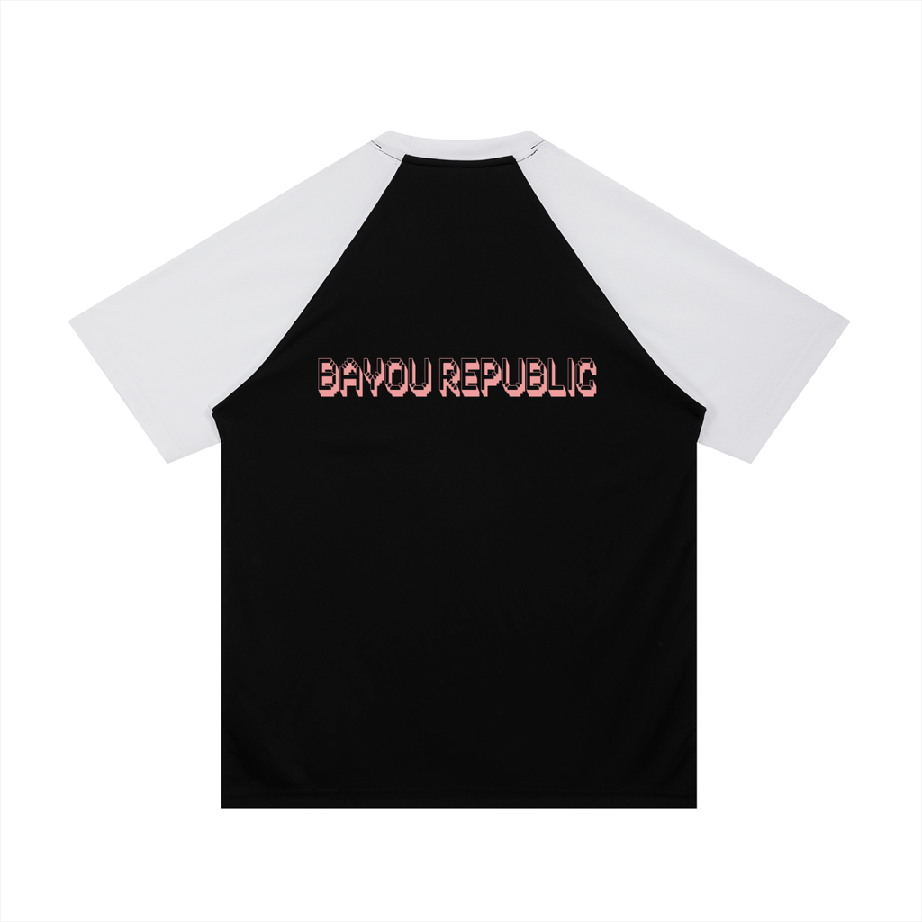 Contrast Raglan Sleeve Mesh T-Shirt
