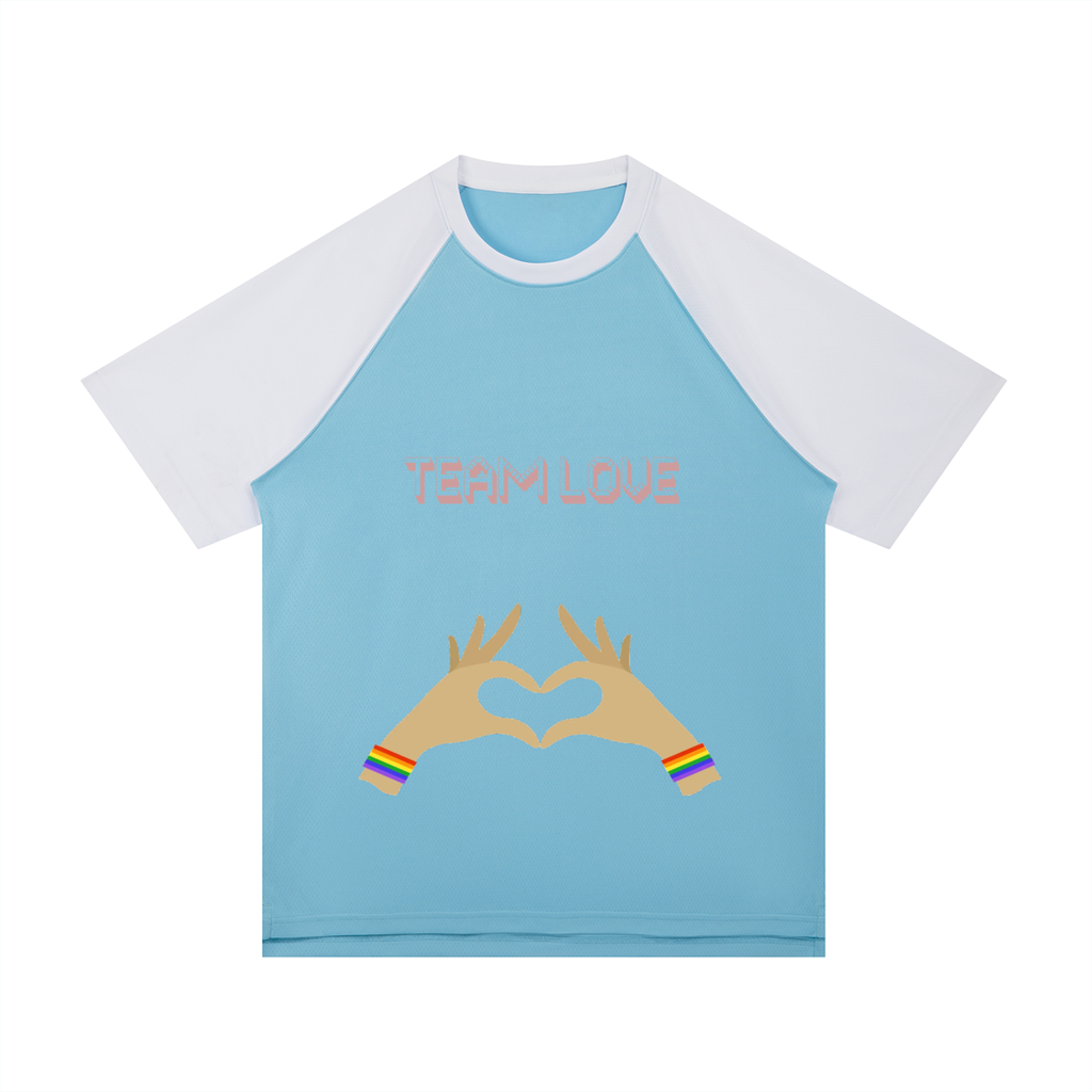 Contrast Raglan Sleeve Mesh T-Shirt