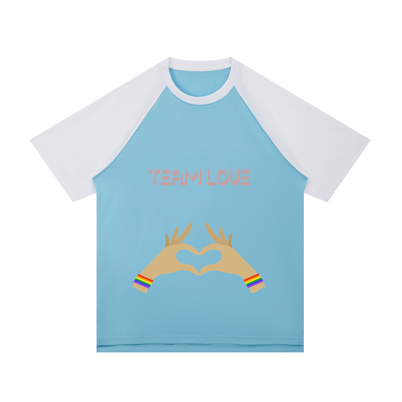 Contrast Raglan Sleeve Mesh T-Shirt