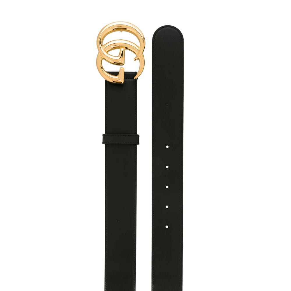 Gucci Black Belts Women w/ Gold Buckle
