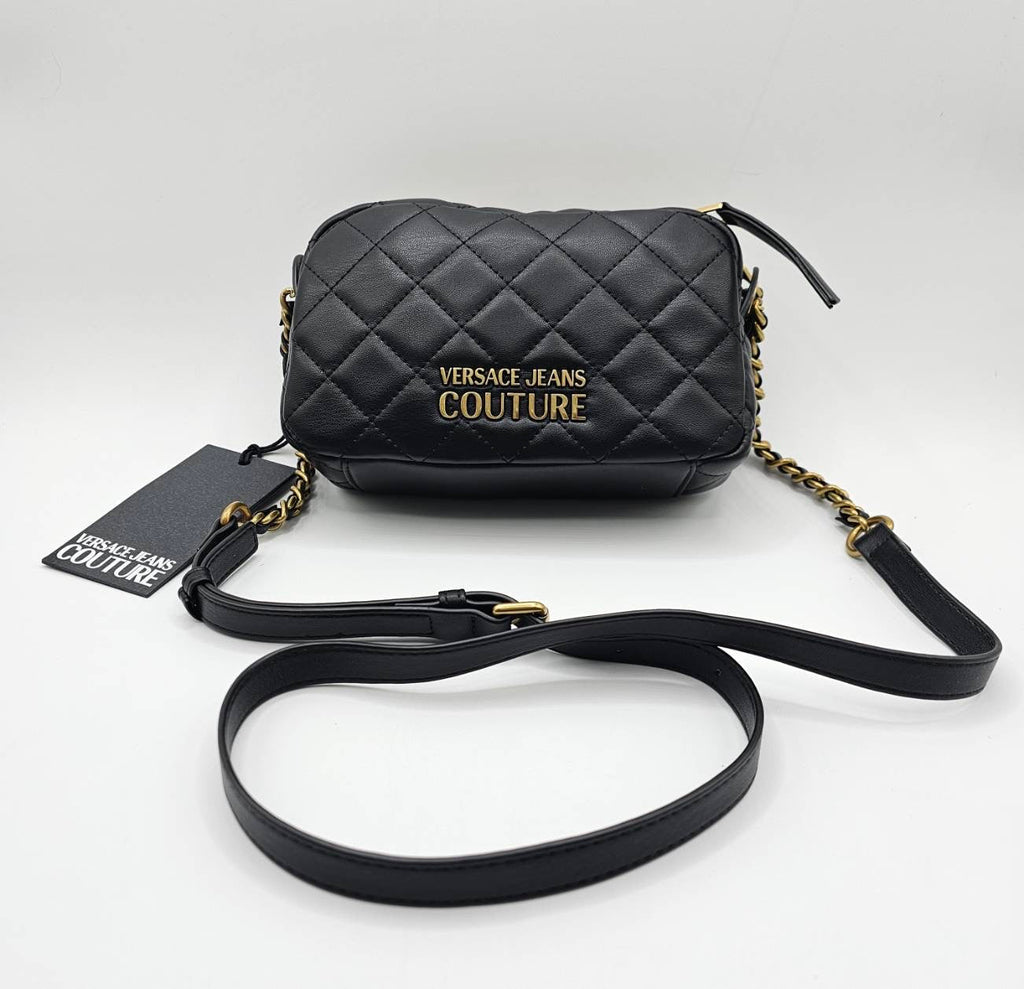 Versace Couture Black Quilted Cross Body Bag