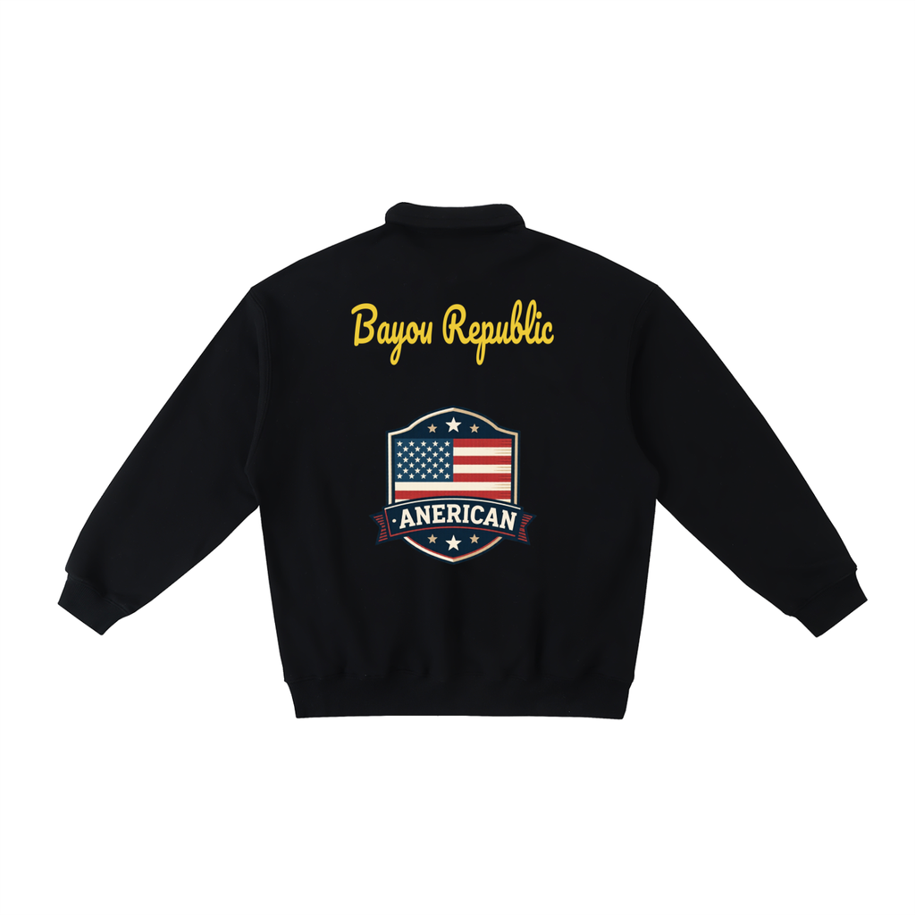 American Proud Polo-Collar Sweatshirt