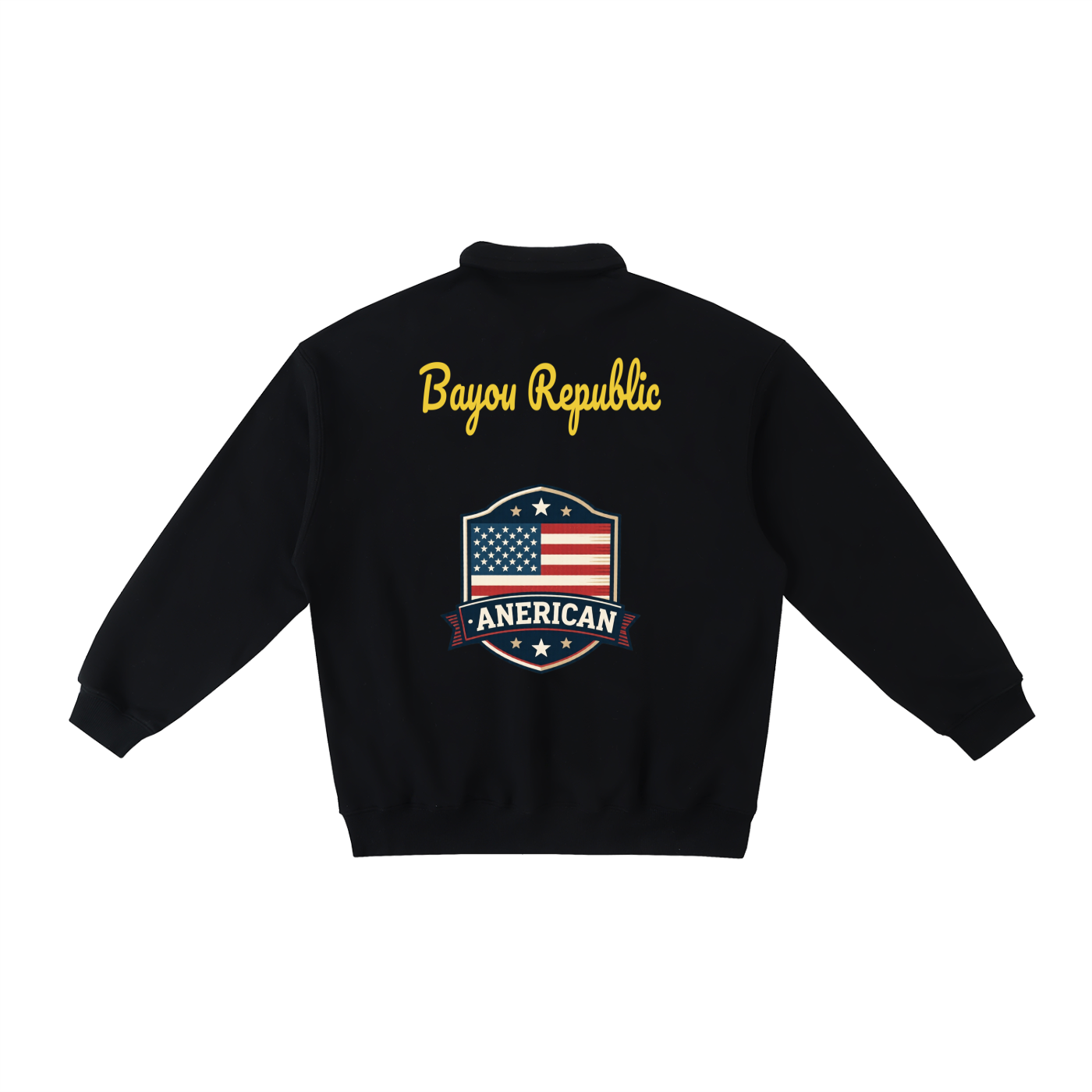 American Proud Polo-Collar Sweatshirt