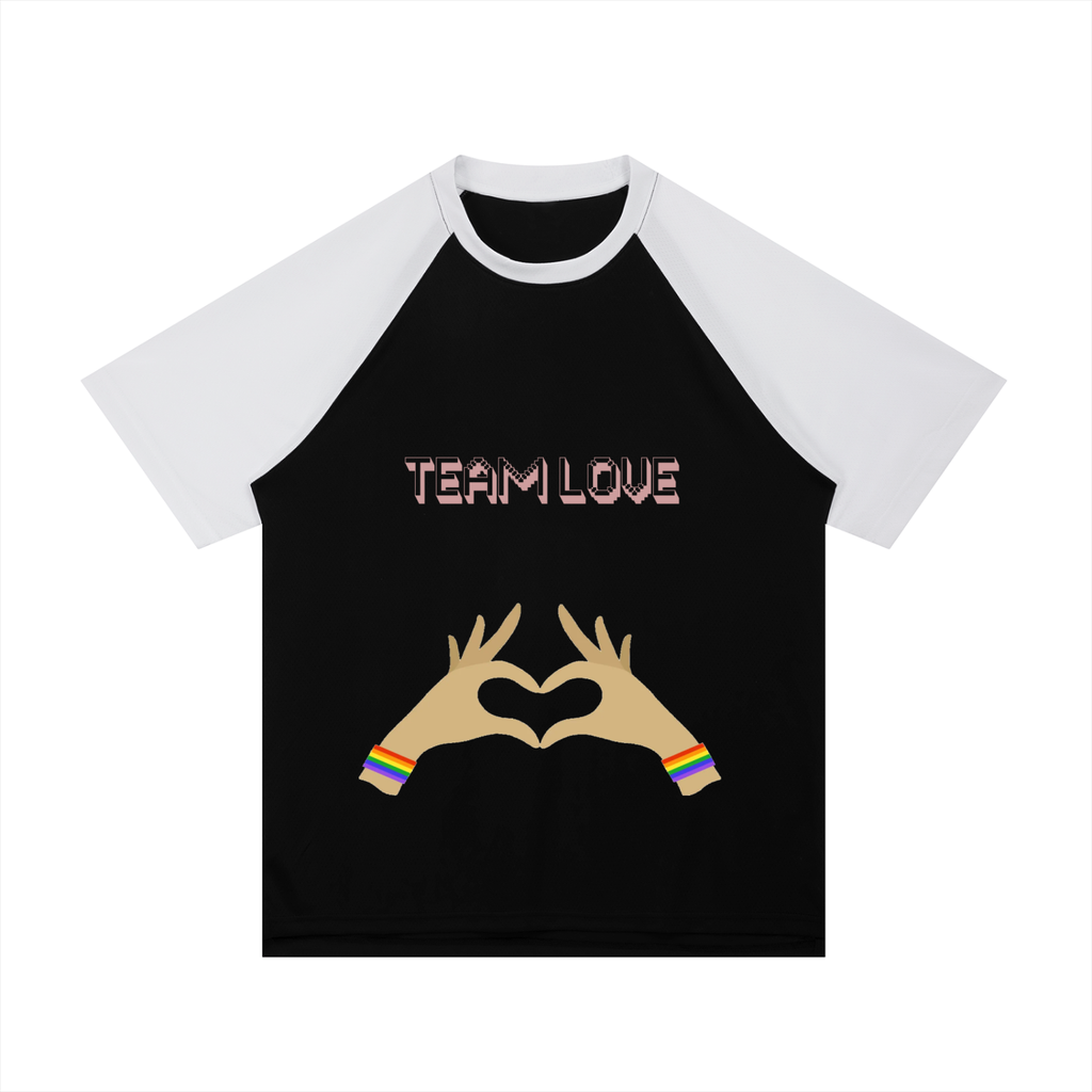 Contrast Raglan Sleeve Mesh T-Shirt