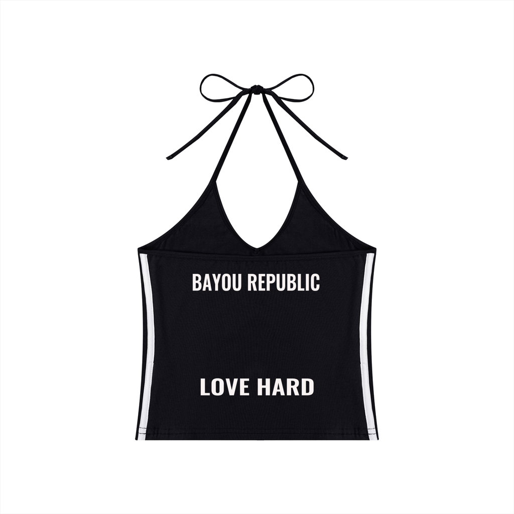 Women's Love Hard Halter Crop Tank Top