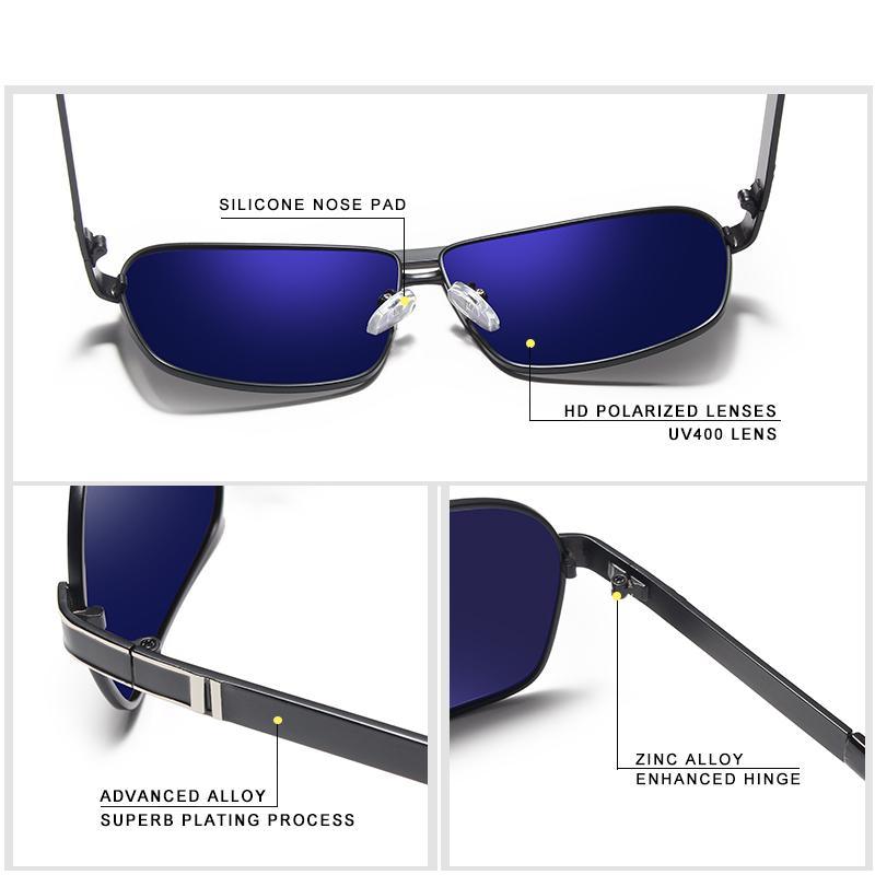 Luxury Men Business Classic Metal Frame/ Polarized Glasses on Sunglasses With UV400 Protection