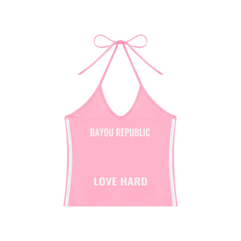 Women's Love Hard Halter Crop Tank Top
