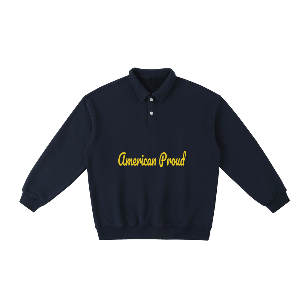 American Proud Polo-Collar Sweatshirt
