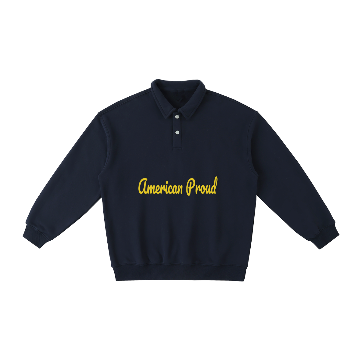 American Proud Polo-Collar Sweatshirt