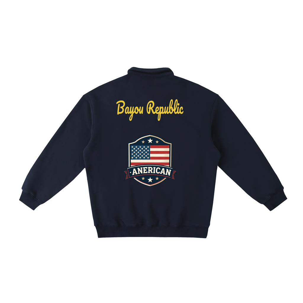 American Proud Polo-Collar Sweatshirt