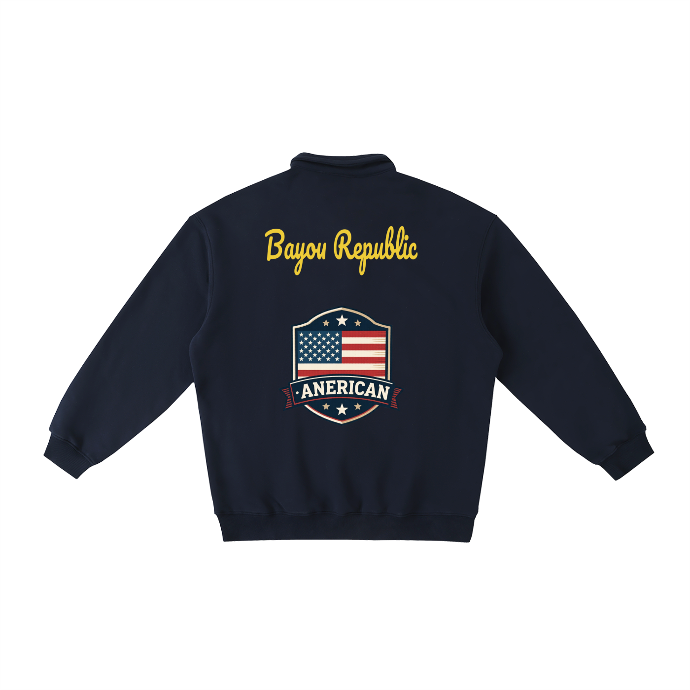 American Proud Polo-Collar Sweatshirt