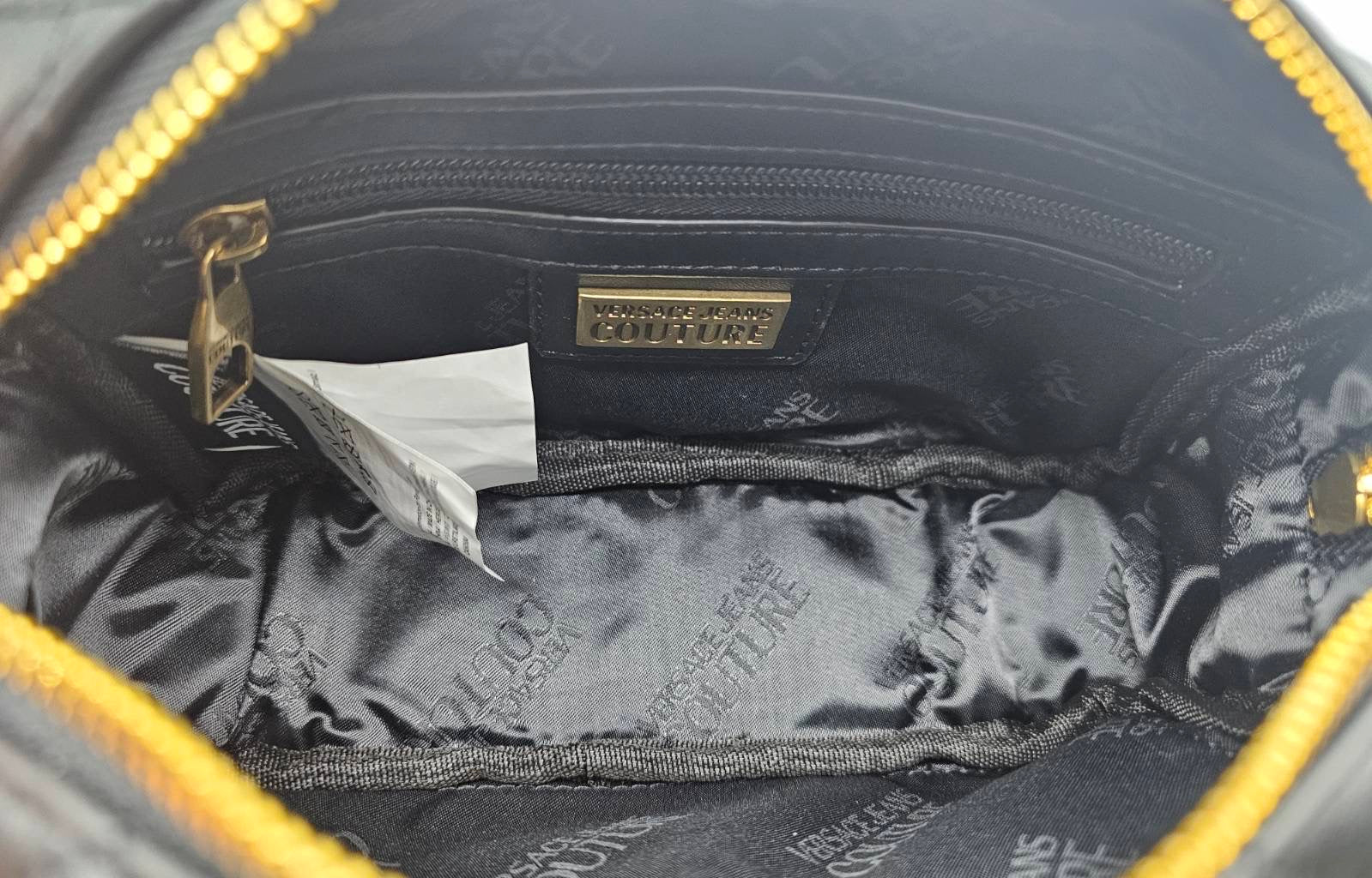 Versace Couture Black Quilted Cross Body Bag
