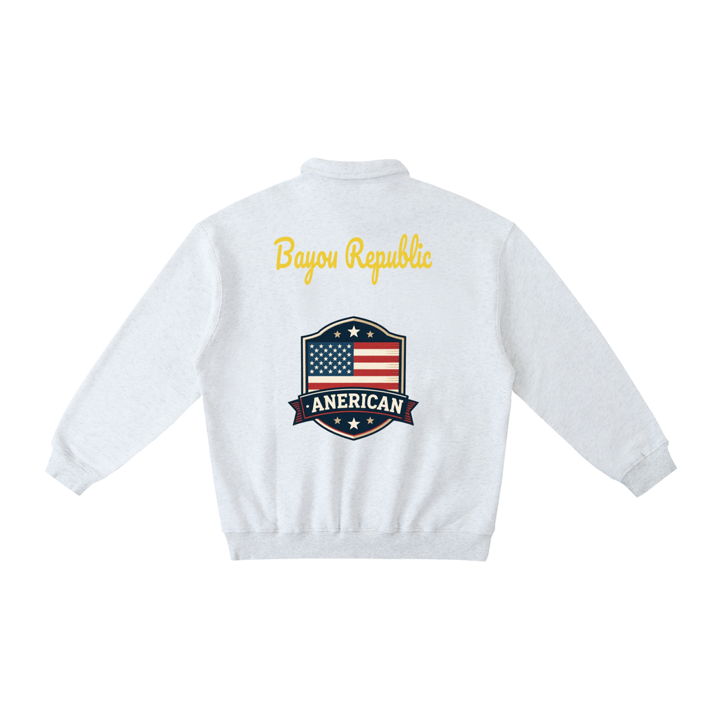 American Proud Polo-Collar Sweatshirt