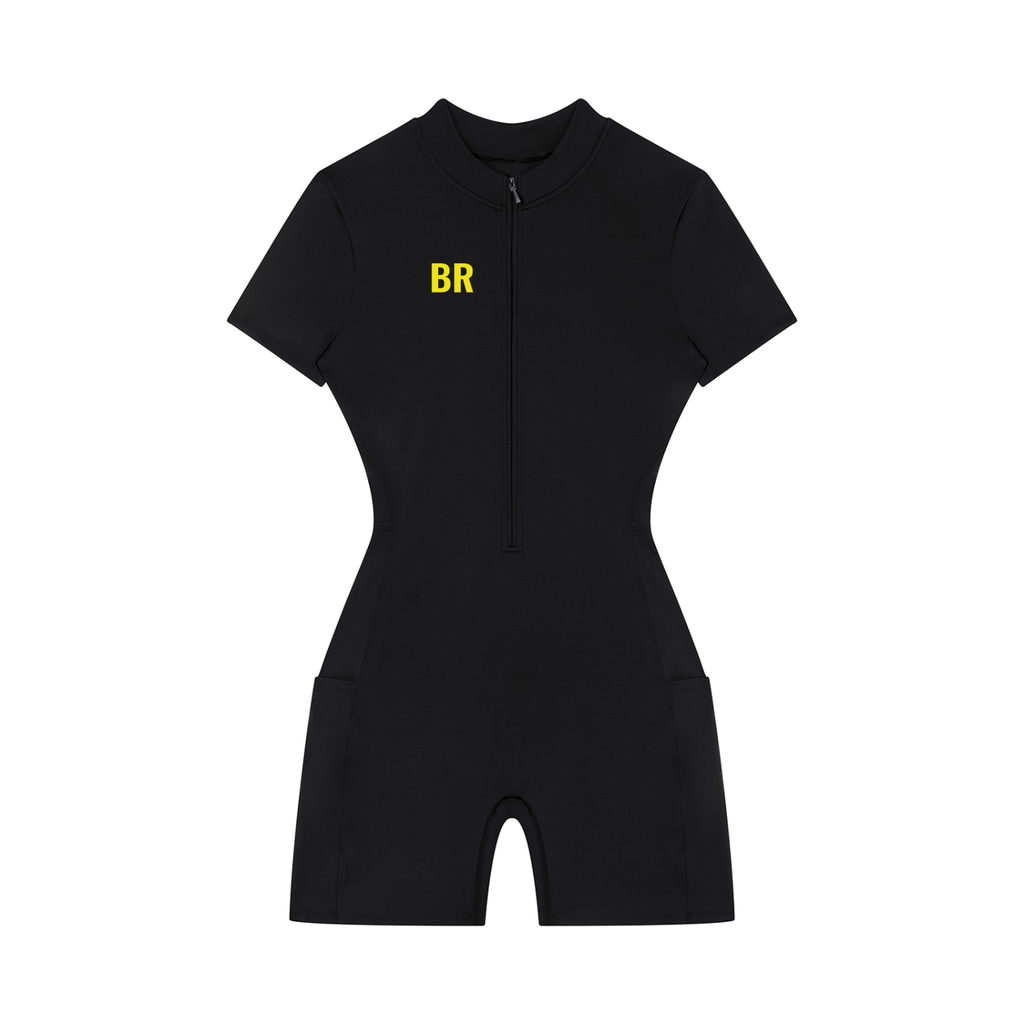 Women's Quarter-Zip Short Sleeve Romper