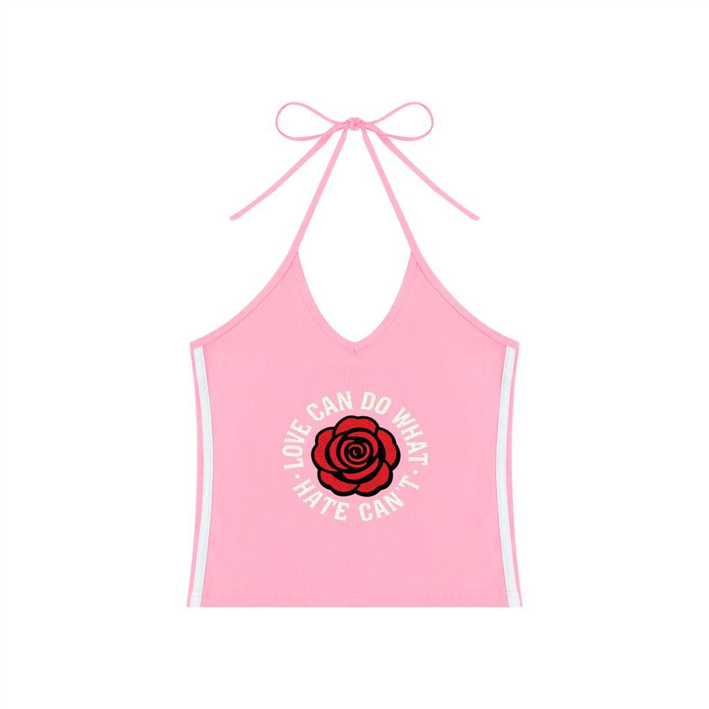 Women's Love Hard Halter Crop Tank Top
