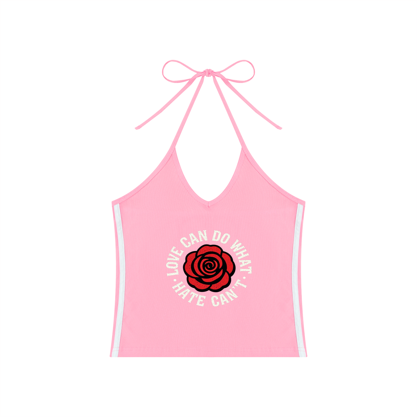Women's Love Hard Halter Crop Tank Top
