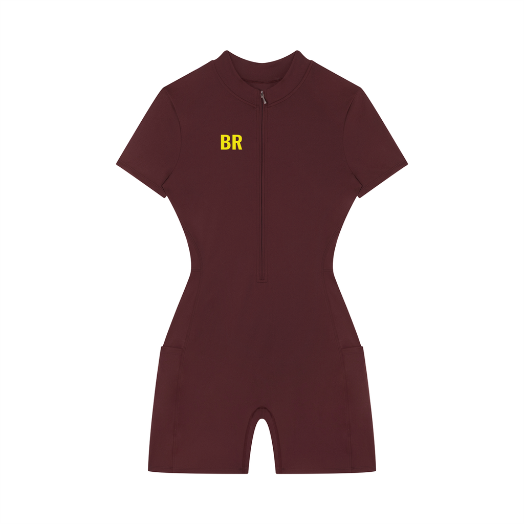 Women's Quarter-Zip Short Sleeve Romper