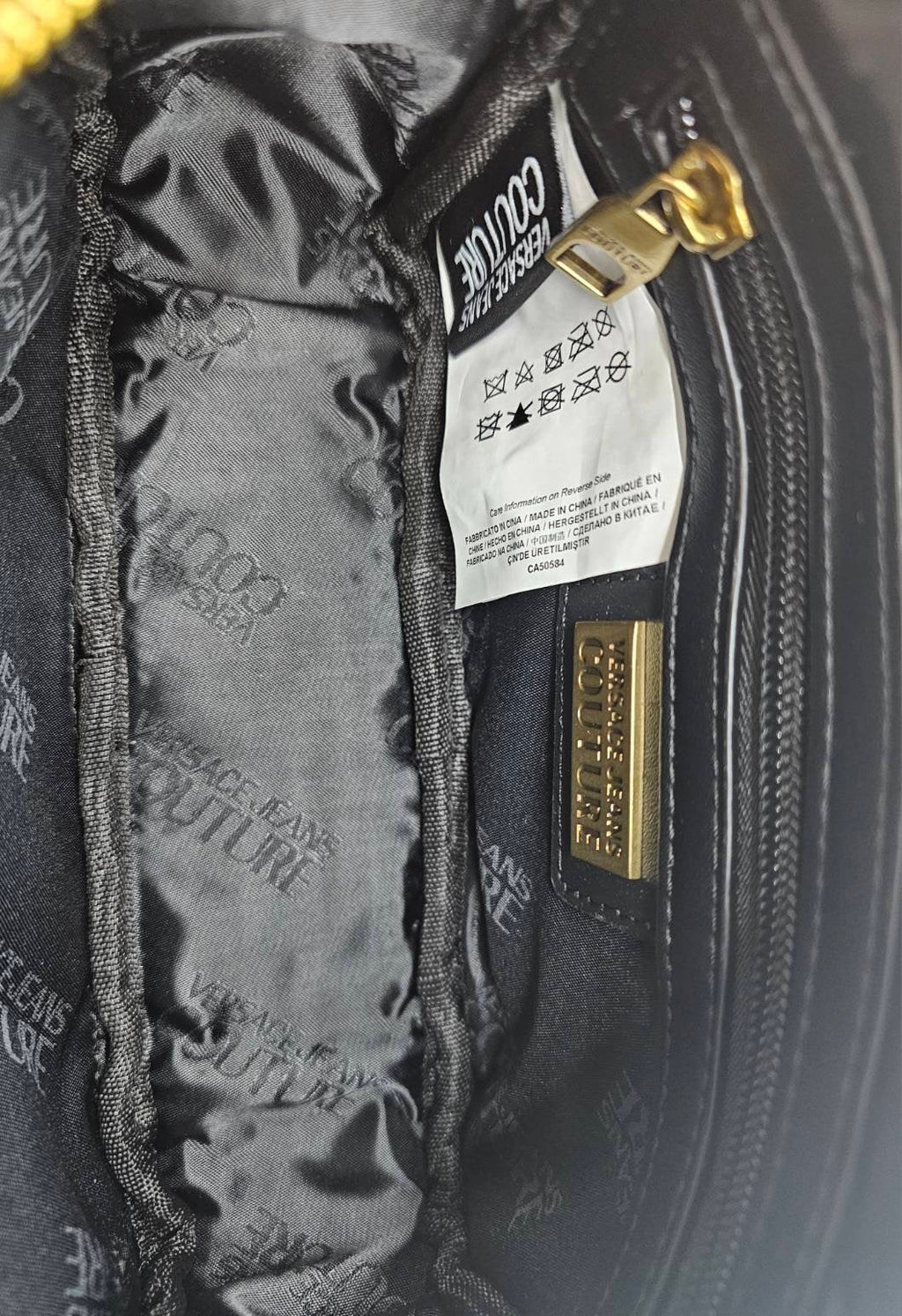 Versace Couture Black Quilted Cross Body Bag