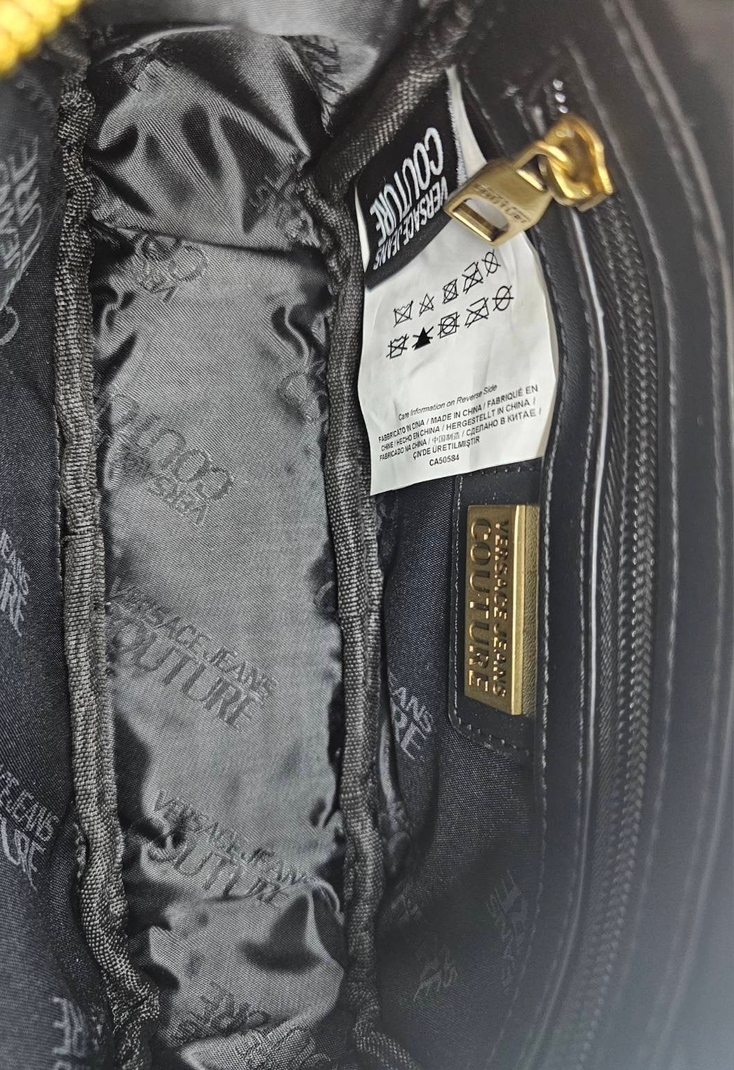 Versace Couture Black Quilted Cross Body Bag