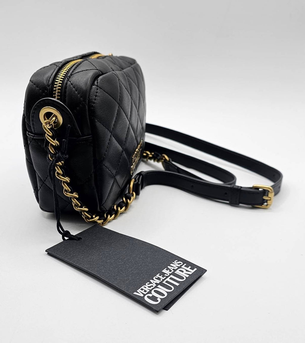 Versace Couture Black Quilted Cross Body Bag