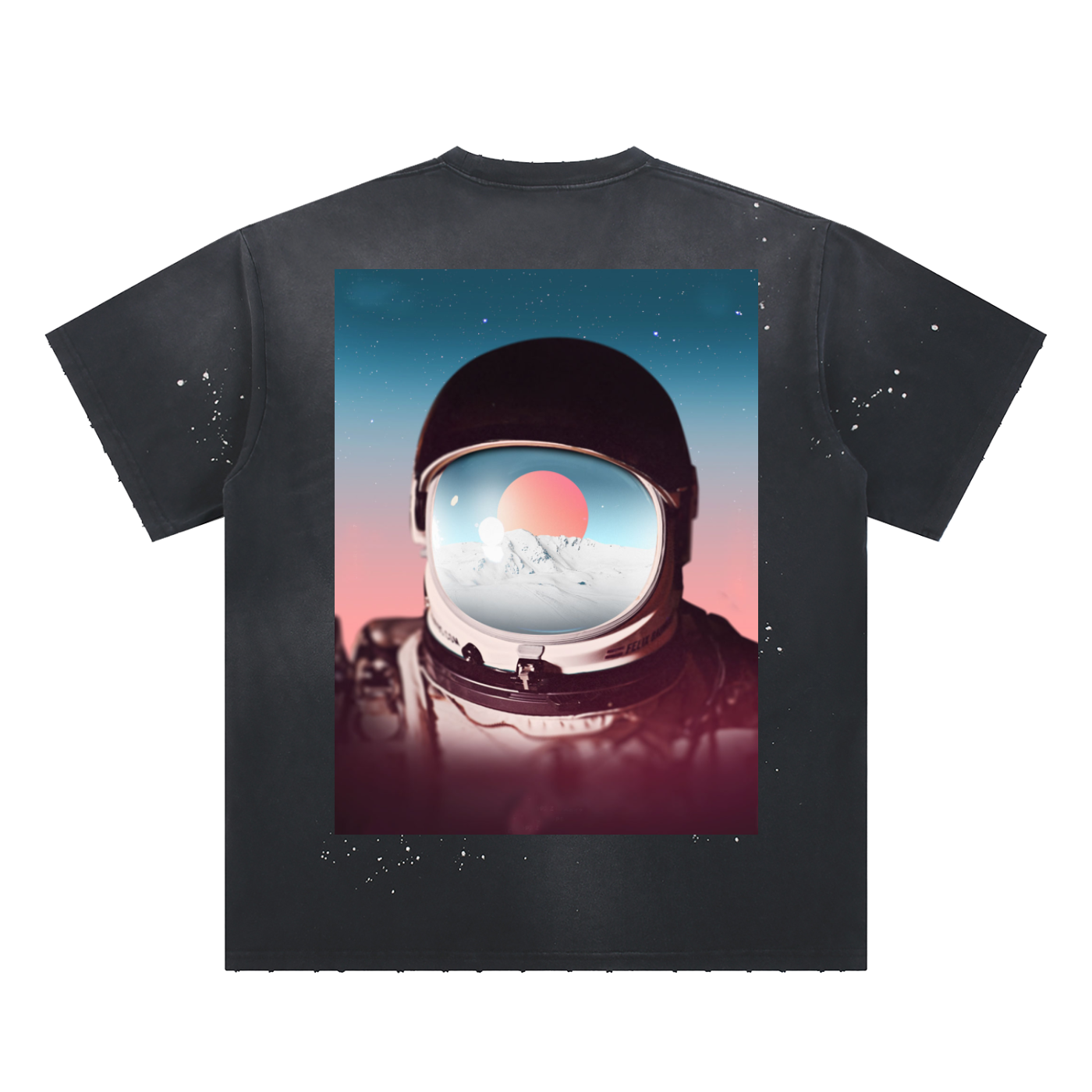 Hand-Frayed Sunfade Paint Splatter T-Shirt