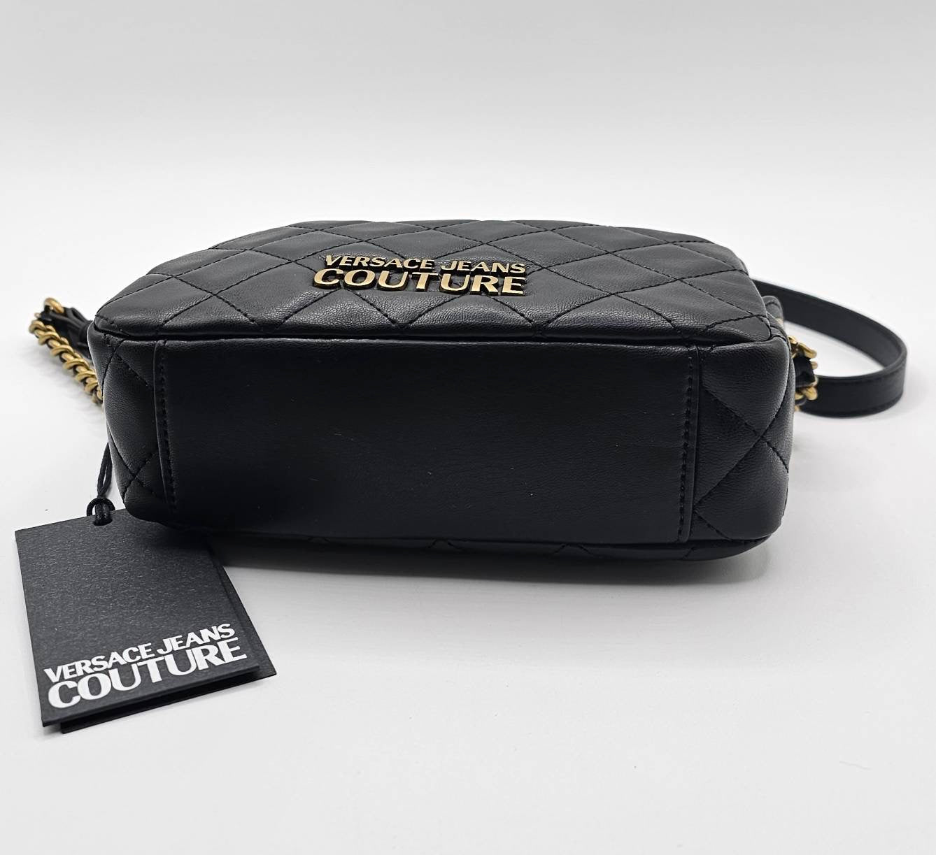 Versace Couture Black Quilted Cross Body Bag