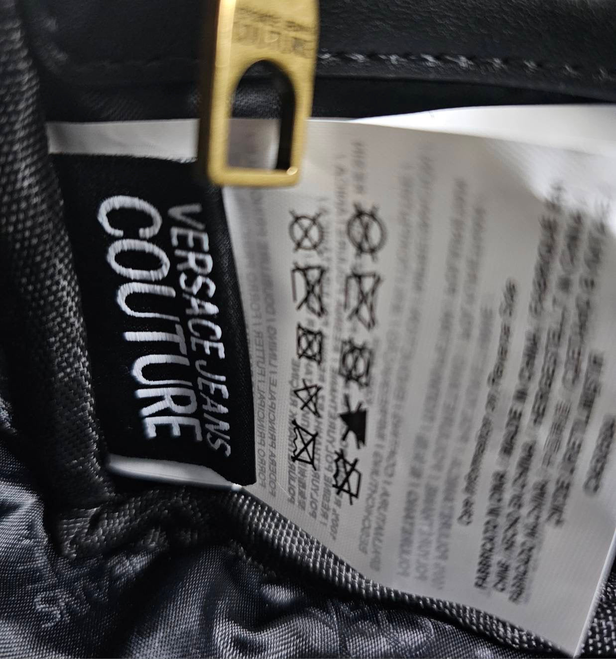 Versace Couture Black Quilted Cross Body Bag