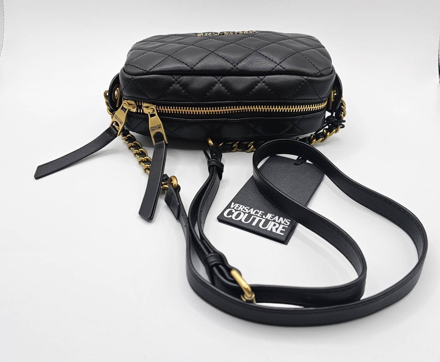 Versace Couture Black Quilted Cross Body Bag