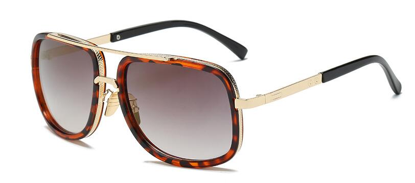 Gold Metal Frame Woman and Man Unisex Sunglasses