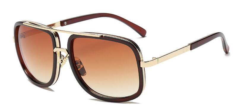 Gold Metal Frame Woman and Man Unisex Sunglasses