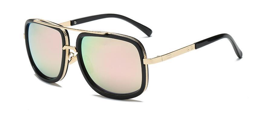 Gold Metal Frame Woman and Man Unisex Sunglasses
