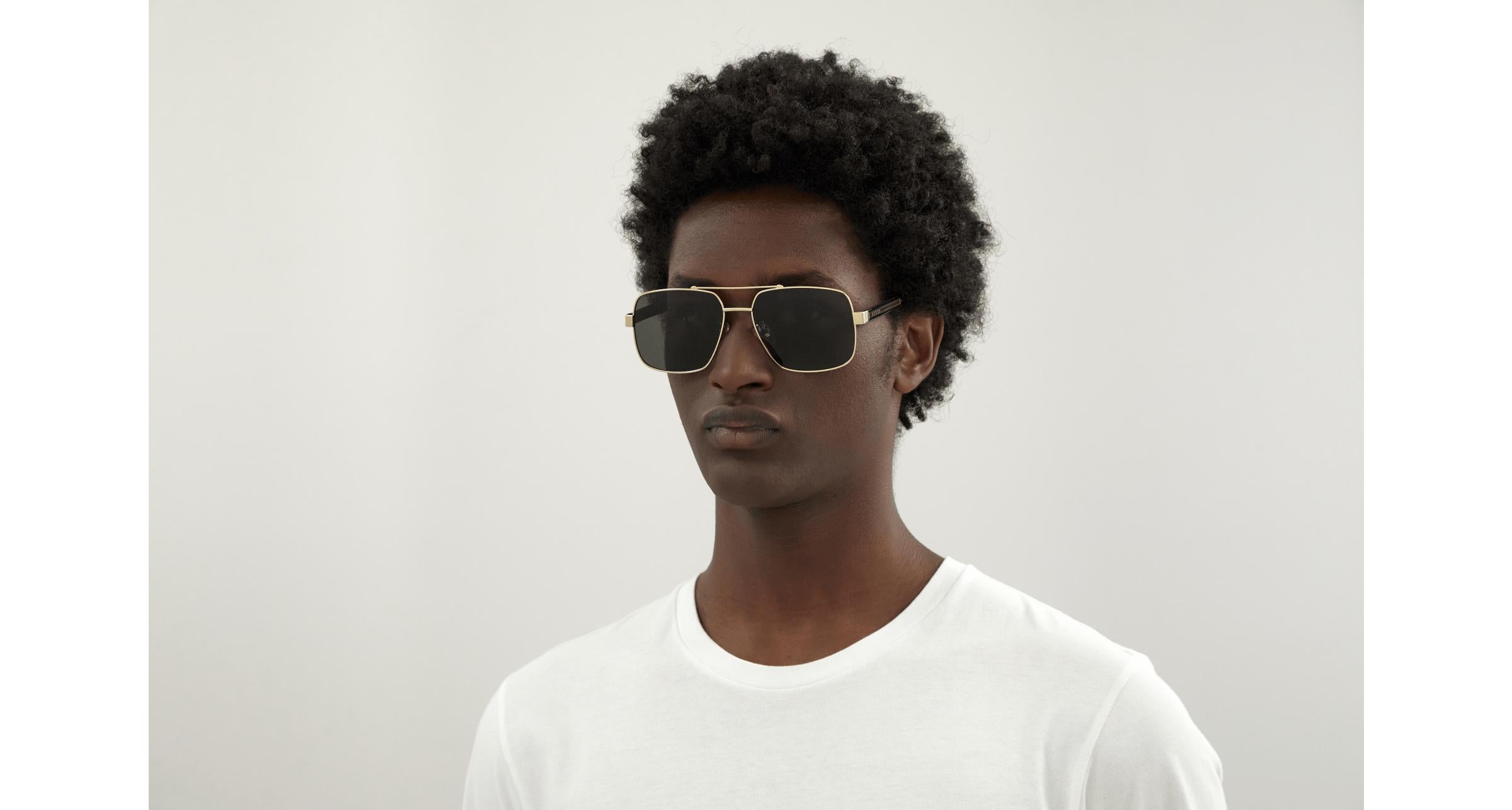 Gucci GG0529S-001 60 Men’s Sunglasses | Gold Metal Frame