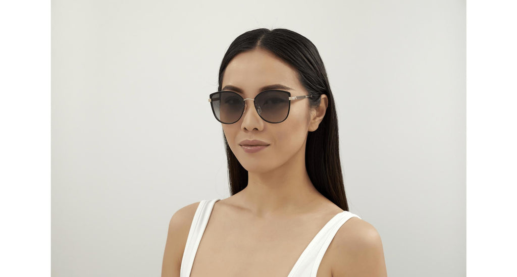 Gucci GG0589SK-001 57 Women’s Sunglasses | Black/Gold Metal Frame