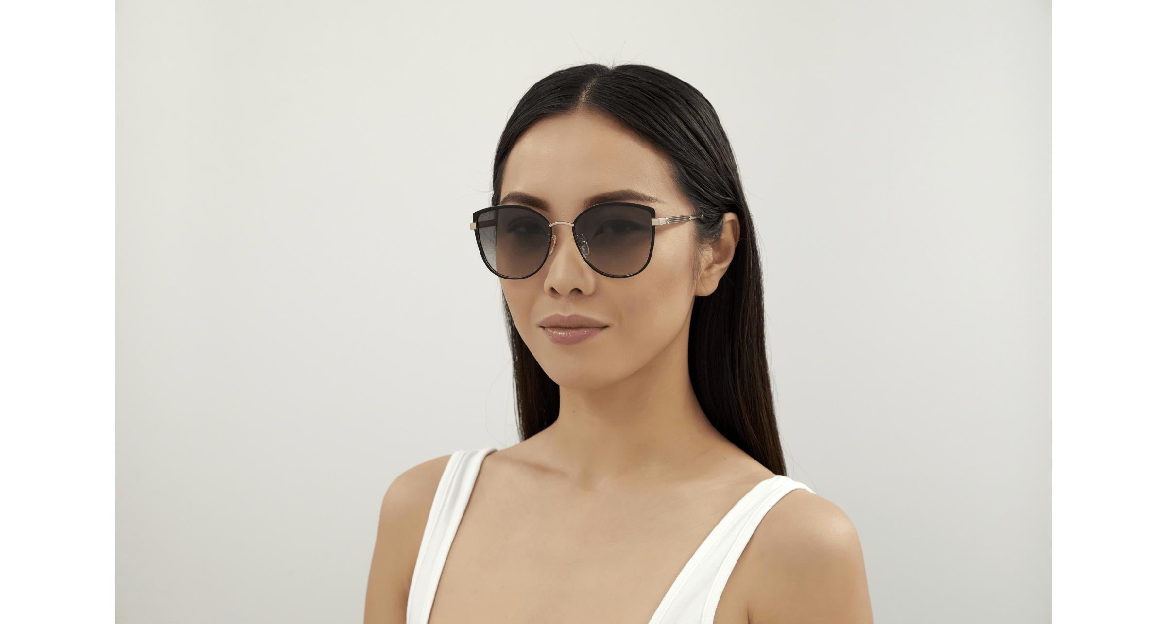 Gucci GG0589SK-001 57 Women’s Sunglasses | Black/Gold Metal Frame