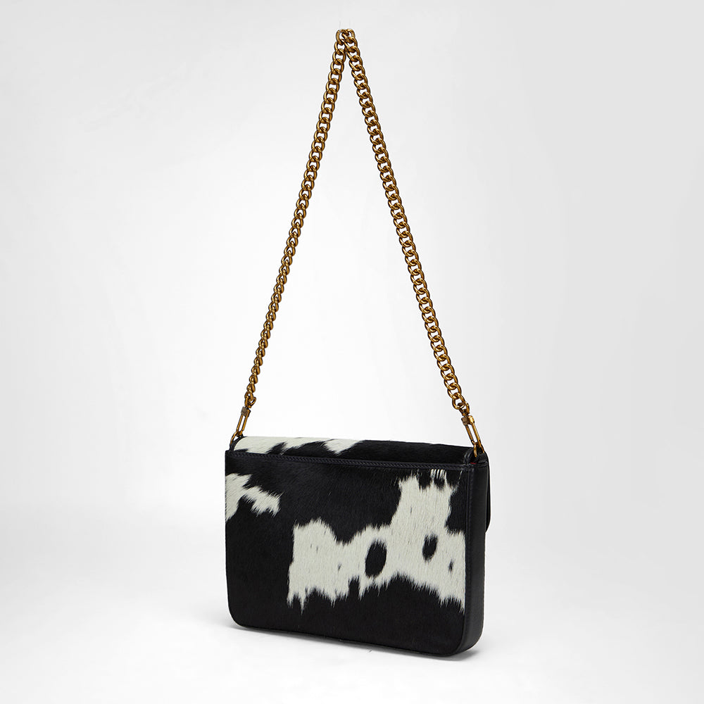 Loyal West LW ON THE GO MEDIUM CHAIN BAG IN COWHIDE AND CALFSKIN