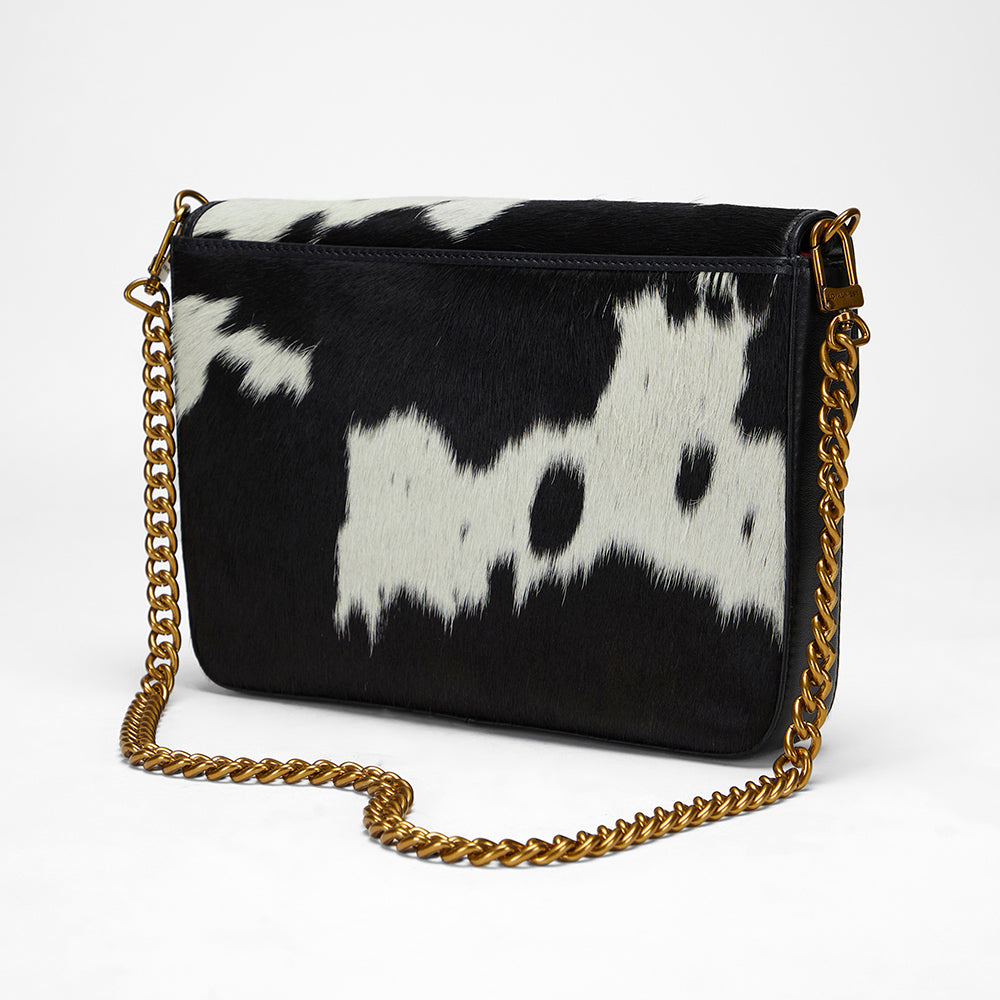 Loyal West LW ON THE GO MEDIUM CHAIN BAG IN COWHIDE AND CALFSKIN