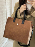 Large tote matte suede commuter shoulder bag