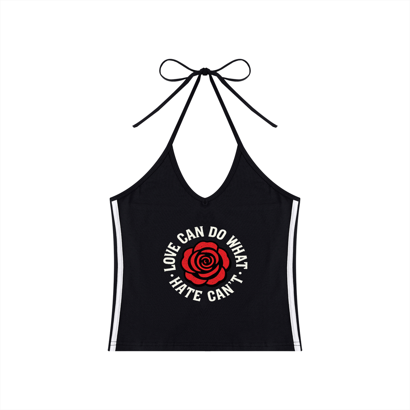 Women's Love Hard Halter Crop Tank Top