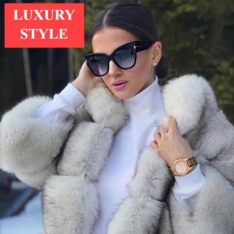 Vintage Retro Luxury Woman Designer Cat Eye In UV400 Protection