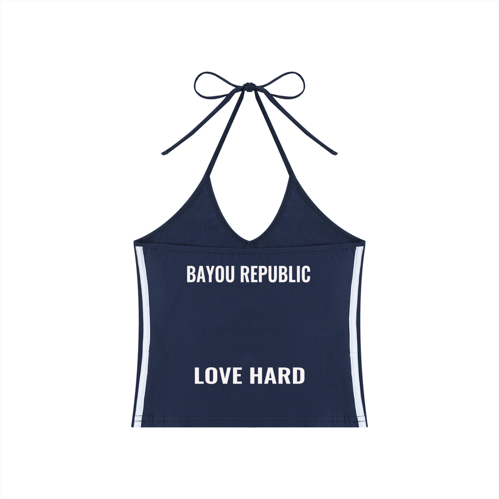 Women's Love Hard Halter Crop Tank Top