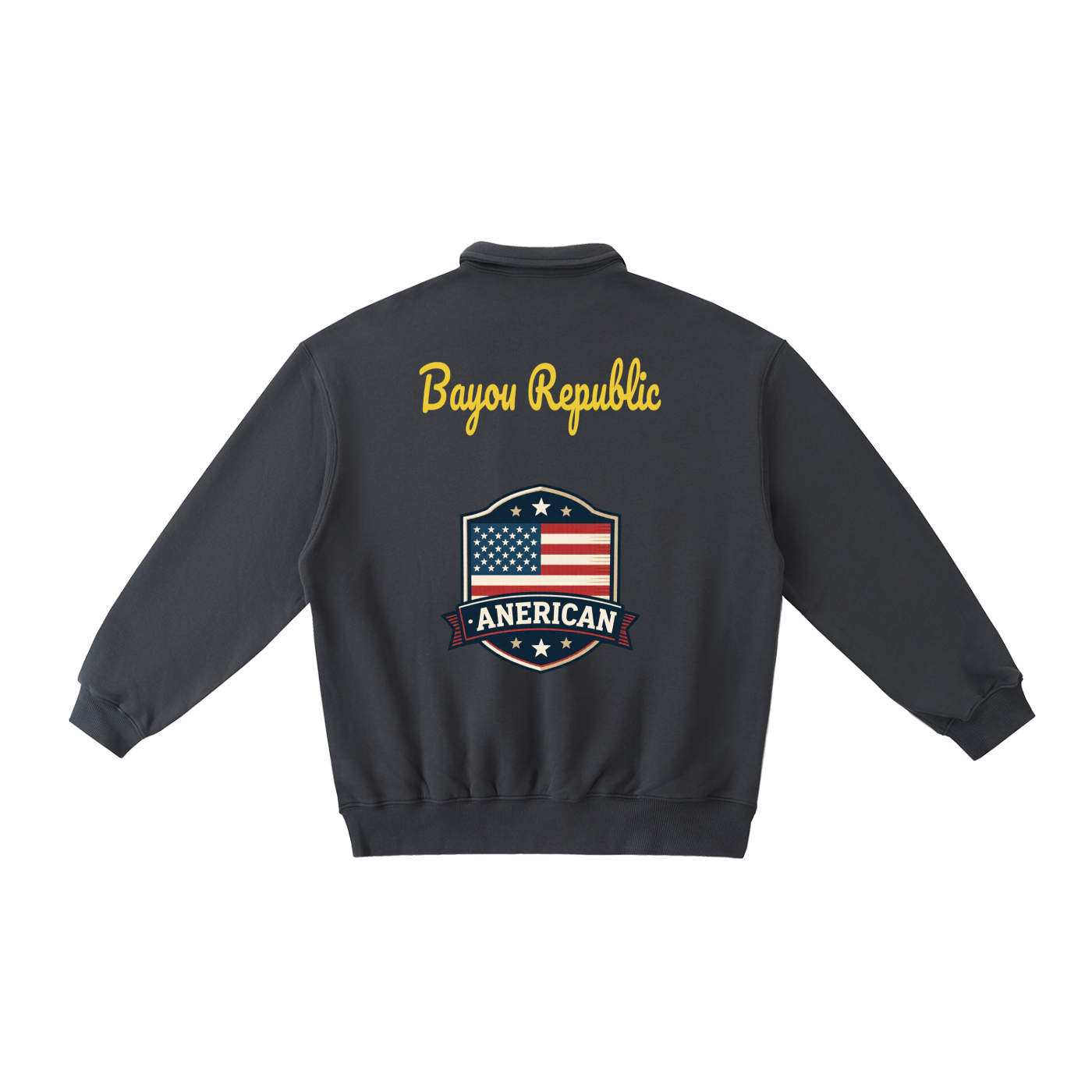 American Proud Polo-Collar Sweatshirt