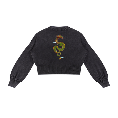 Bayou Brat  Balloon Sleeve Cropped Sweater